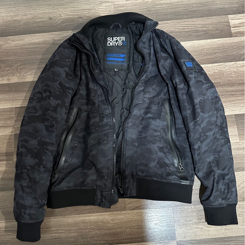 Superdry Black Camo  Bomber Jacket L